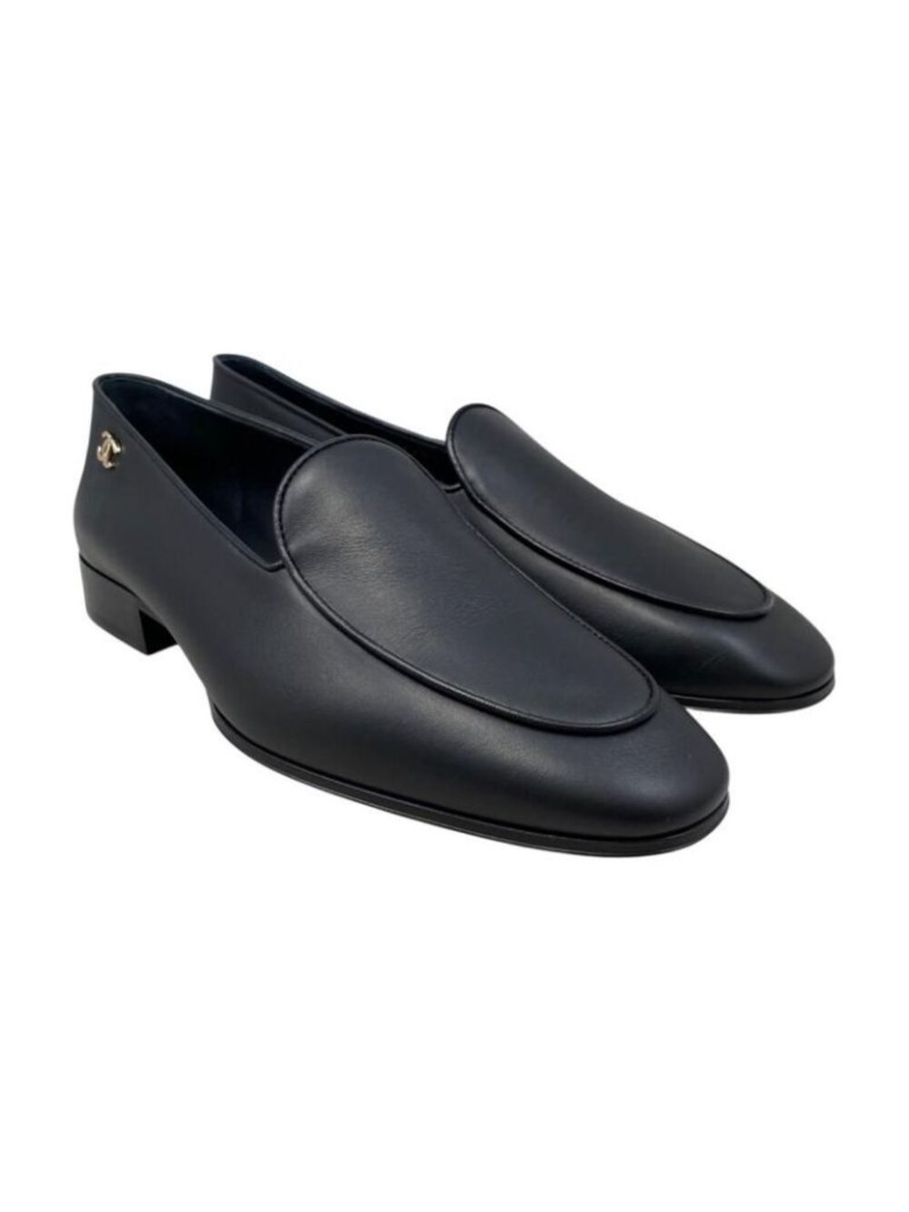 Chanel Loafers Coco Mark Heart Moccasins 94305 Size 37 Calfskin - Picture 2 of 11